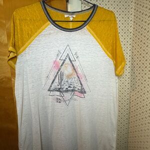 Maurices Mustard and Cream Tee